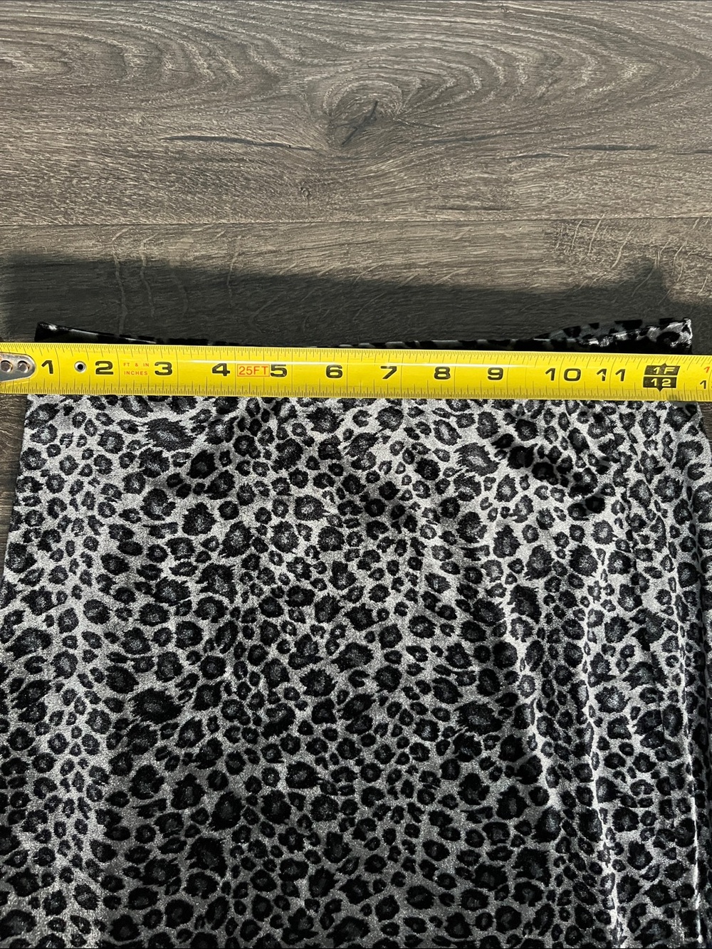 Black Velvet Leopard Print Maxi Skirt with Red Floral Hem - Picture 4 of 4